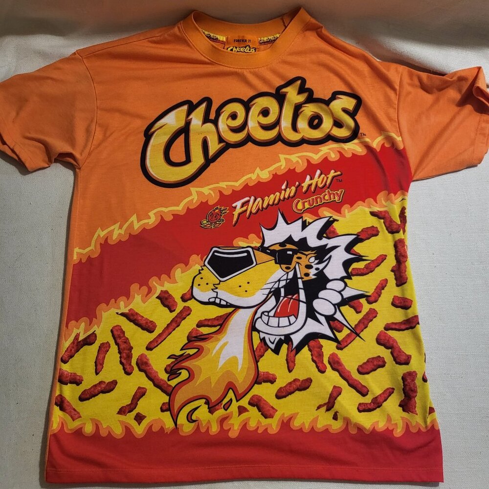 Forever 21 Cheetos Flamin' Hot Unisex Orange Graphic Shirt - Small